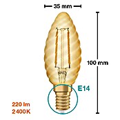 Osram LED žarulja Vintage 1906 Classic BW  (E14, Bez prigušivanja, Topla bijela, 220 lm, 2,5 W) | BAUHAUS
