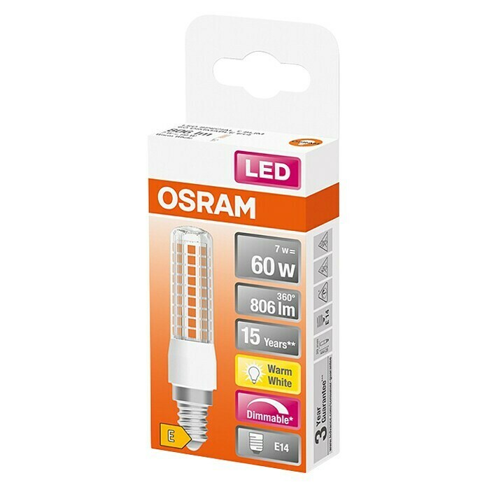 Osram LED svjetiljka (E14, 7,5 W, T20, 806 lm)