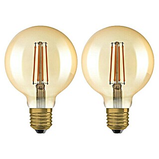 Osram LED-Lampe Vintage Edition 1906 Globe-Form E27 2er Set (E27, Dimmbar, Warmweiß, 725 lm, 6,5 W)