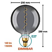 Osram Bombilla LED (E27, Intensidad regulable, Blanco cálido, 150 lm, 4 W, Color: Claro/Negro, Globo) | BAUHAUS