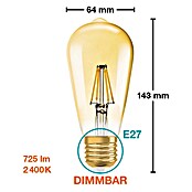 Osram LED-Lampen Set Vintage Edition 1906 Birnenform E27 2er Set (E27, Dimmbar, Warmweiß, 725 lm, 6,5 W) | BAUHAUS