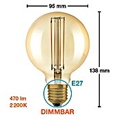 Osram LED-Lampe Vintage Edition 1906 Globe-Form E27 (Durchmesser: 9,5 cm, E27, Dimmbar, Warmweiß, 470 lm, 5,9 W) | BAUHAUS