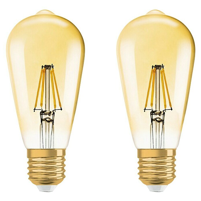 Osram LED-Lampen Set Vintage Edition 1906 Birnenform E27 2er Set (E27, Dimmbar, Warmweiß, 725 lm, 6,5 W) | BAUHAUS