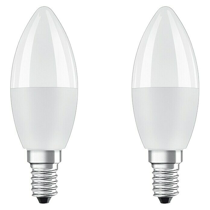 Osram Set LED sijalk v obliki sveče E14 z daljinskim upravljanjem barve - dvojno pakiranje  (E14, Možnost zatemnitve, RGBW, 470 lm, 4,9 W) | LED luči | Svetlila | Elektro in svetila | Izdelki | BAUHAUS