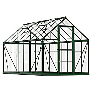 Palram – Canopia Gewächshaus Harmony (Außenmaß inkl. Dachüberstand (B x T): 185 x 426 cm, Grün, Grundfläche: 7,9 m²)