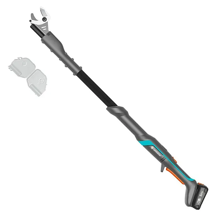 Gardena Power for All 18V Baumschere EasyCut - 18 V, 1 Akku, Max. Aststärke: 32 mm - Eine Gardena Akku-Baumschere mit Teleskopstiel und Akku für komfortables Schneiden von Ästen in großer Höhe ohne Leiter.