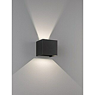 Fischer & Honsel LED-Außenwandleuchte Wall (6 W, 10 x 11 x 10 cm, Schwarz, IP44)