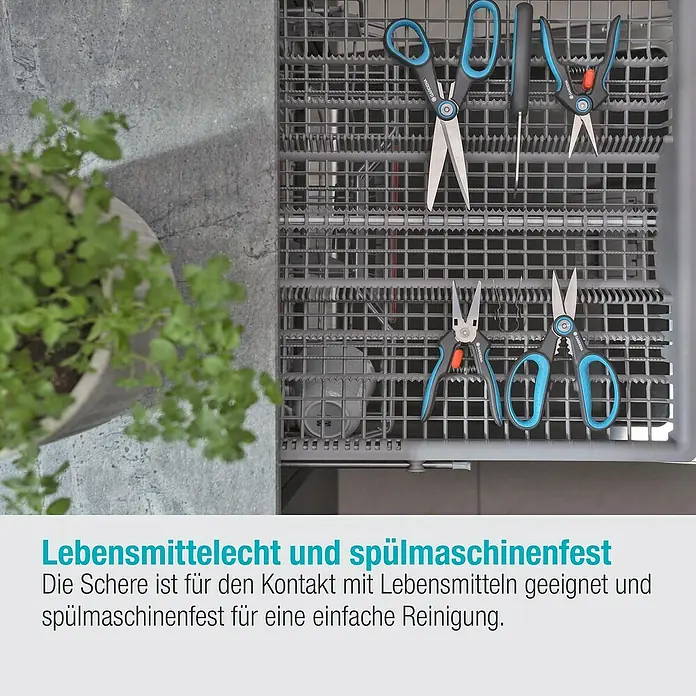 Gardena Schere Herbcut - Geeignet für: Kräuter - Lebensmittelechte Scheren von Gardena in der Spülmaschine. Die Scheren sind spülmaschinenfest für einfache Reinigung.