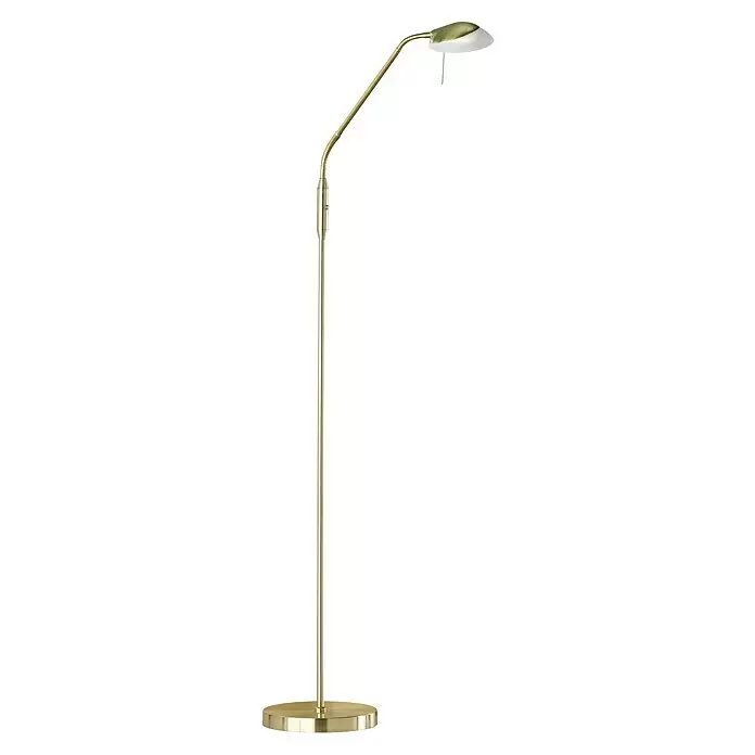Fischer & Honsel Pool LED-Stehleuchte - 5 W, Höhe: 160 cm, Messing, Mehrfarbig - Hohe, schlanke Stehleuchte in Messingoptik mit flexiblem Hals und verstellbarem Kopf mit weißem Diffusor.
