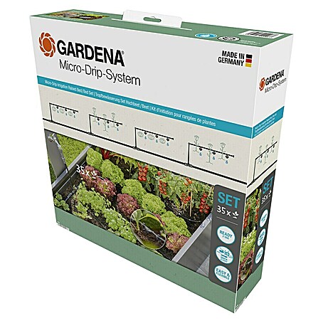 Gardena Micro-Drip Bewässerungs-Set Hochbeet/Beet Start-Set (Stromlos, 35 Pflanzen)