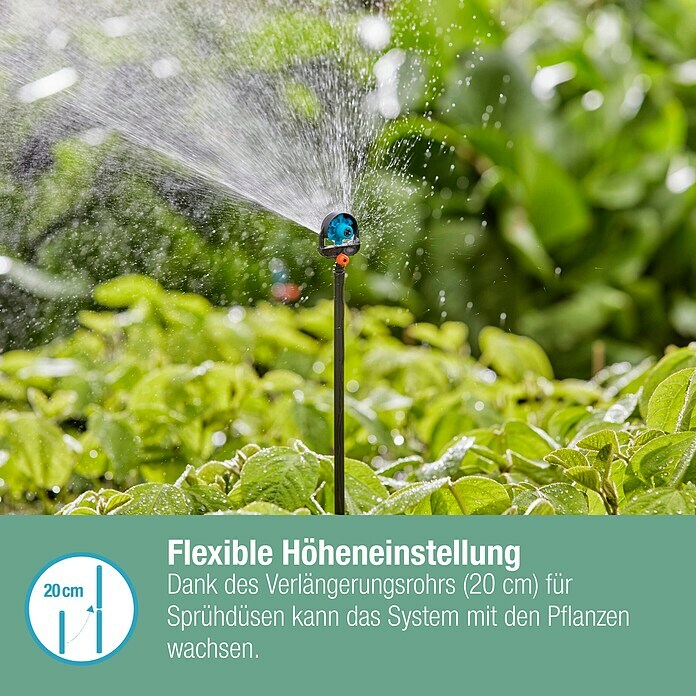 Gardena Micro-Drip Rundsprenger 6 in 1 (Durchmesser Anschluss: 13 mm, Quick & Easy-Verbindungstechnik) | BAUHAUS