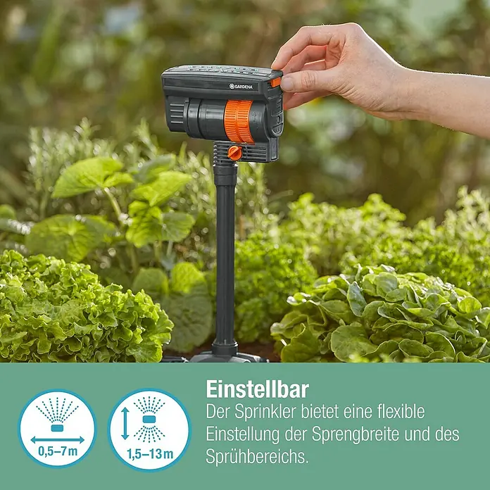 Gardena Micro-Drip Verlängerungsrohr für OS 90 - 2 Stk., Länge: 20 cm - Der GARDENA Vielflächenregner AquaZoom Compact mit flexibler Sprengbreite und einstellbarem Sprühbereich für eine optimale Bewässerung.