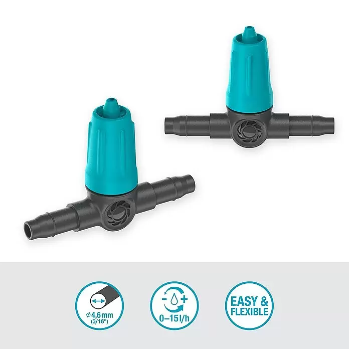 Gardena Micro-Drip Regulierbarer Reihentropfer10 Stk., 15 l/h Info