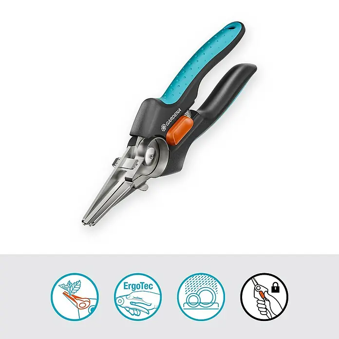 Gardena Schere GripCut - Länge: 15,6 cm - Gardena Strauchschere mit Präzisionsschliff und ergonomischem Design für müheloses Schneiden von Büschen und Hecken.