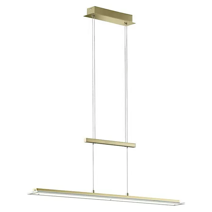 Fischer & Honsel LED-Pendelleuchte Tenso25 W, L x B x H: 100 x 9 x 150 cm, Messing, Mehrfarbig Diagonal View