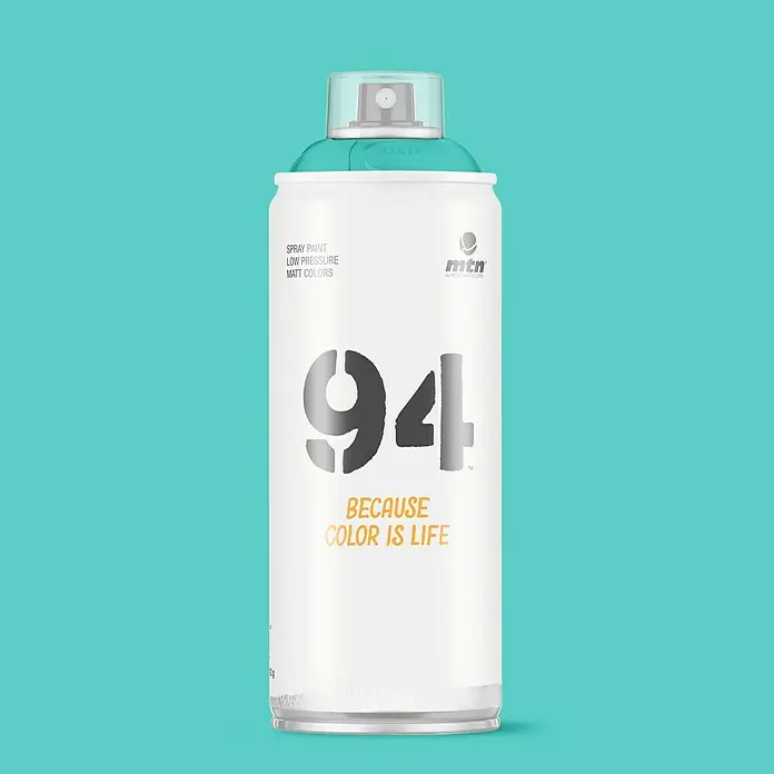 mtn Pintura decorativa en spray 94 - Verde Bali, Mate, 400 ml - Aerosol de pintura MTN 94 de baja presión y colores mate. Ideal para proyectos de arte y grafitis.