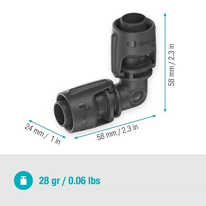 Gardena Micro-Drip L-Stück1/2" x 13 mm, 2 Stk. Sketch