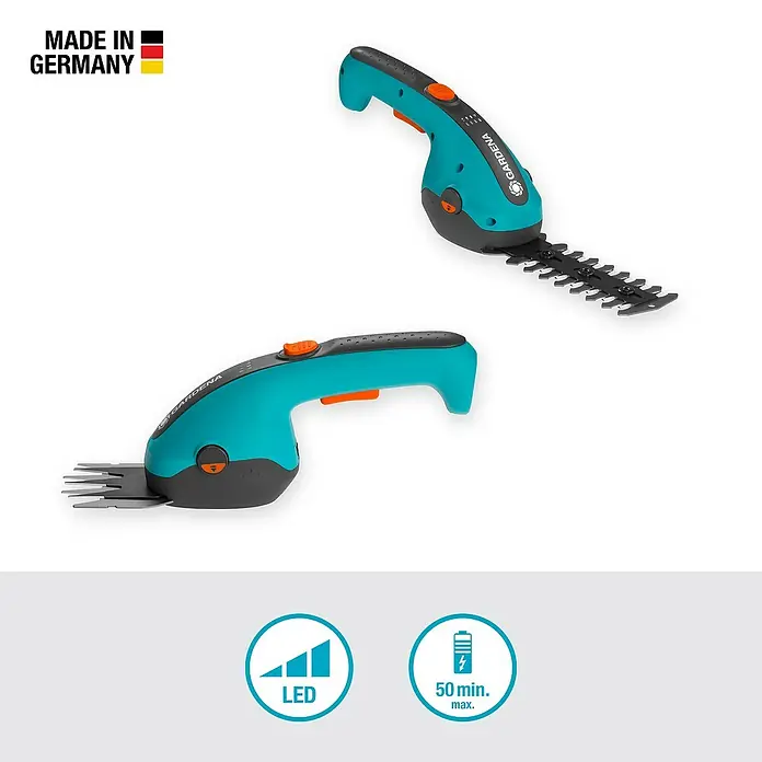 Gardena ClassicCut Akku-Gras- & Strauchschere Li - 3,6 V, Li-Ionen, 1 Akku, Schwertbreite: 8 cm - GARDENA Akku-Grasschere ClassicCut: Präzise Grasschere mit LED-Anzeige und bis zu 50 Minuten Laufzeit für akkurate Rasenkanten.