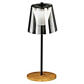 Fischer & Honsel Akku-Tischleuchte SHINE-WOOD (2 W, L x B x H: 15 x 15 x 35 cm, Rauchglas/Eiche, Warmweiß, IP44) | BAUHAUS