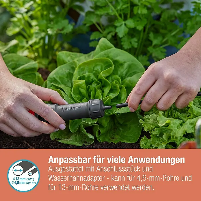 Gardena Micro-Drip Basisgerät 1000 - 1 Stk., Max. Wasserdurchfluss: 1.000 l/h - GARDENA Micro-Drip-System: Anpassbarer Verbinder für vielfältige Anwendungen, geeignet für 4,6-mm- und 13-mm-Rohre.
