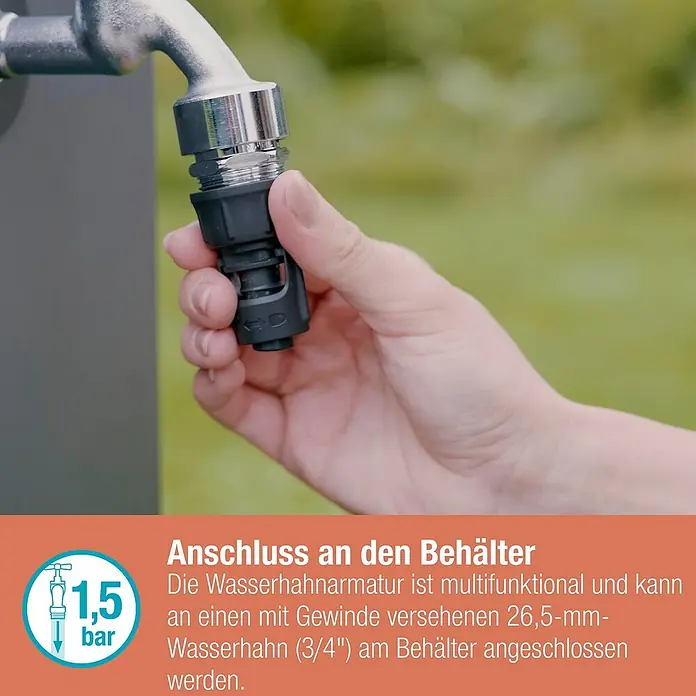 Gardena Micro-Drip Hahnanschlussstück - 1/2" x 13 mm - Eine Wasserhahnarmatur wird an einen Wasserhahn angeschlossen. Sie ist multifunktional und einfach zu installieren.