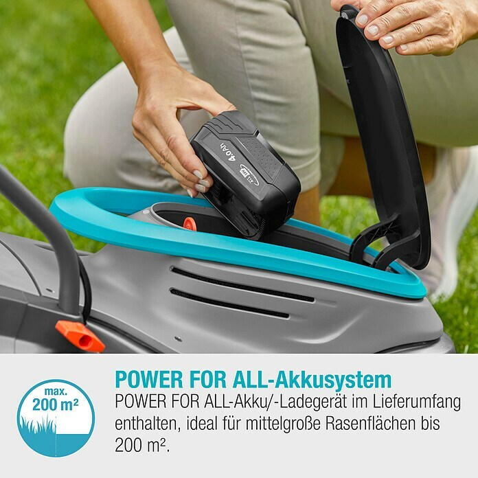 Gardena Power for All 18V Akku-Rasenmäher PowerMax 32/18V (18 V, 1 Akku, 4 Ah, Schnittbreite: 32 cm) | BAUHAUS