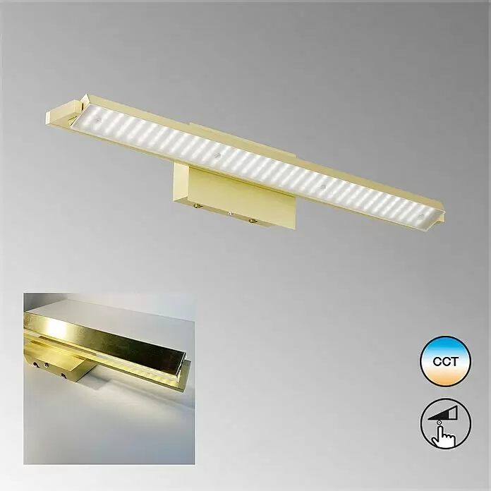 Fischer & Honsel LED-Wandleuchte Pare - 20 W, L x B x H: 10 x 60 x 10 cm, Messing, Mehrfarbig - Elegante goldene LED-Wandleuchte mit rechteckigem Design, CCT einstellbar und berührungsdimmbar.