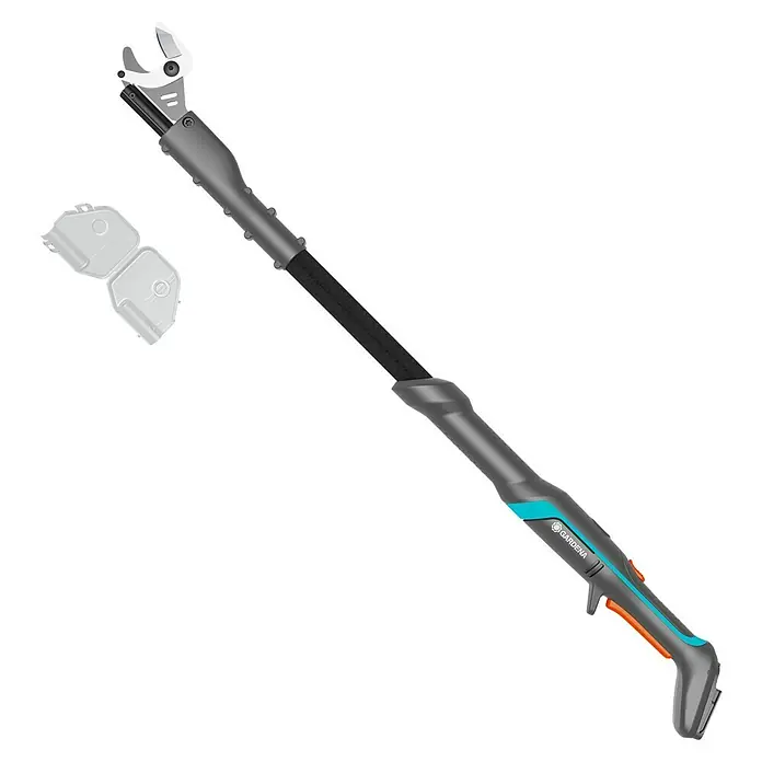 Gardena Power for All 18V Cortarramas de jardín - 18 V, Sin batería, Grosor de rama máx.: 32 mm - Cortarramas telescópico Gardena con cabezal de corte ajustable para ramas de difícil acceso en el jardín.