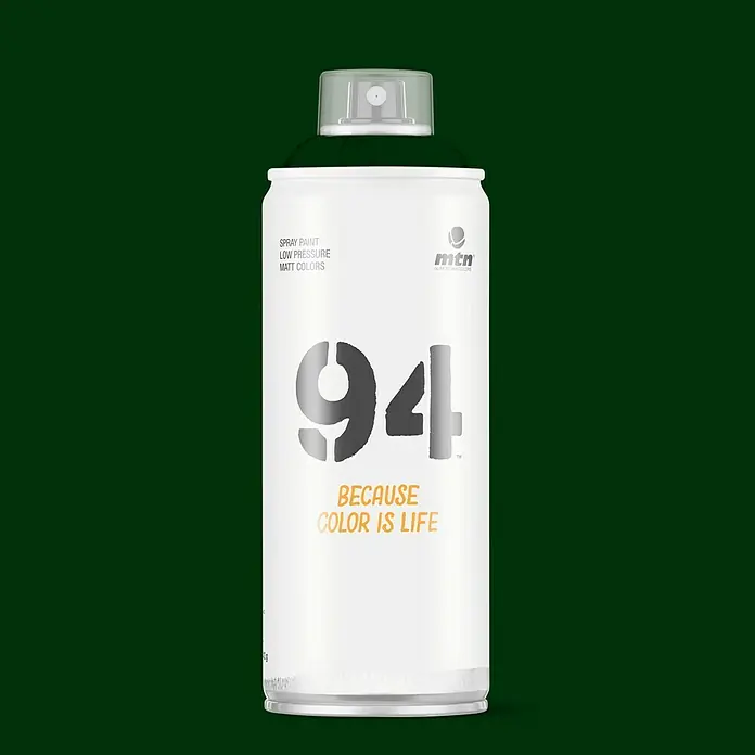 mtn Pintura decorativa en spray 94 - Verde Amazonas, Mate, 400 ml - Bote de spray MTN 94, colores mate de baja presión, ideal para grafitis y proyectos artísticos, garantizando resultados vibrantes y duraderos.