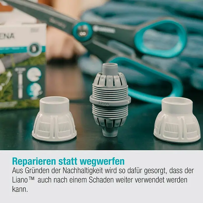 Gardena Reparator Liano™ - Passend für: Gardena Textilschlauches Liano™ 19 mm (3/4") - Reparieren statt Wegwerfen: Liano Schlauchverbinder und Zubehör im Fokus.