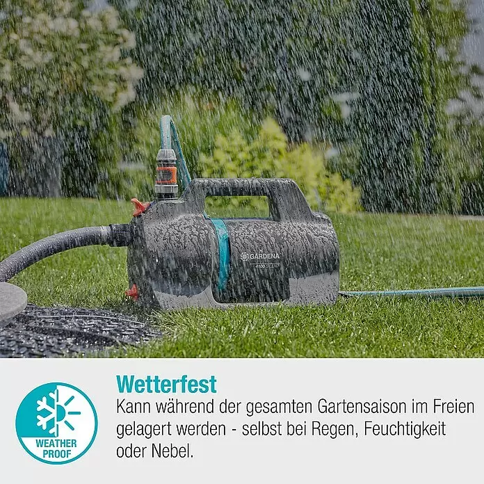 Gardena Gartenpumpen-Set 4100 Silent Saugschlauch550 W, Max. Fördermenge: 4.100 l/h