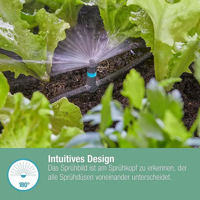 Gardena Micro-Drip Sprühdüse 180° - 5 Stk., 180 ° - Bewässerungssystem mit einem 180°-Sprühkopf, der intuitiv die Bewässerung der Pflanzen erleichtert.