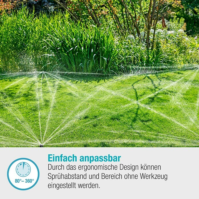 Gardena Sprinklersystem Turbinenversenkregner MD40 (Max. Regnerfläche: 40 m², Rasenbewässerung) | BAUHAUS