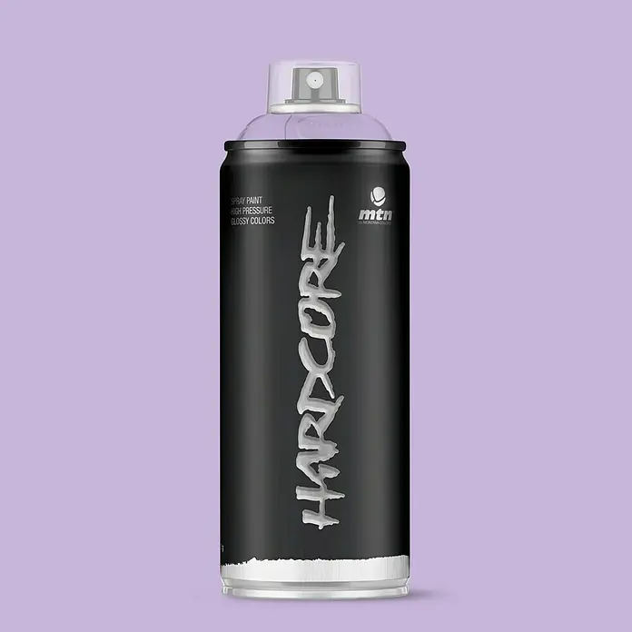 mtn Pintura decorativa en spray Hardcore - Malva, Brillante, 400 ml - Bote de pintura en aerosol Montana Colors Hardcore en lila. Pintura de alta presión para colores brillantes.