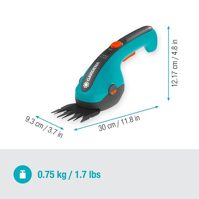 Gardena ClassicCut Akku-Gras- & Strauchschere Li (3,6 V, Li-Ionen, 1 Akku, Schwertbreite: 8 cm) | BAUHAUS