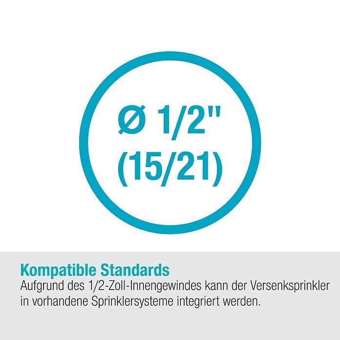 Gardena Sprinklersystem Turbinenversenkregner MD 80 (Max. Regnerfläche: 80 m², Rasenbewässerung) | BAUHAUS