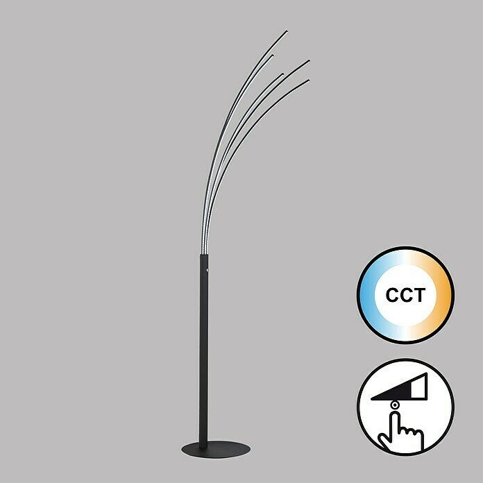 Fischer & Honsel LED-Stehleuchte Ellmau (33 W, Höhe: 190 cm, Sandschwarz, Mehrfarbig) | BAUHAUS