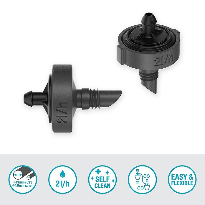 Gardena Micro-Drip Zaključni pršilnik  (10 kos, Maksimalni pretok vode: 2 l/h) | 7318 - Sprinklersysteme und Micro Drip | IAFB - Systemteile Wassertechnik | IAF - Wassertechnik | IA - Gartenhartware | I - Stadtgarten | BAUHAUS