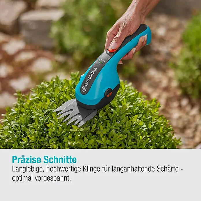 Gardena ClassicCut Akku-Grasschere Li - 3,6 V, 1 Akku, Schwertbreite: 8 cm - Präzise Schnitte mit der GARDENA Akku-Strauchschere. Langlebige Klinge für dauerhafte Schärfe und optimal vorgespannte Leistung.