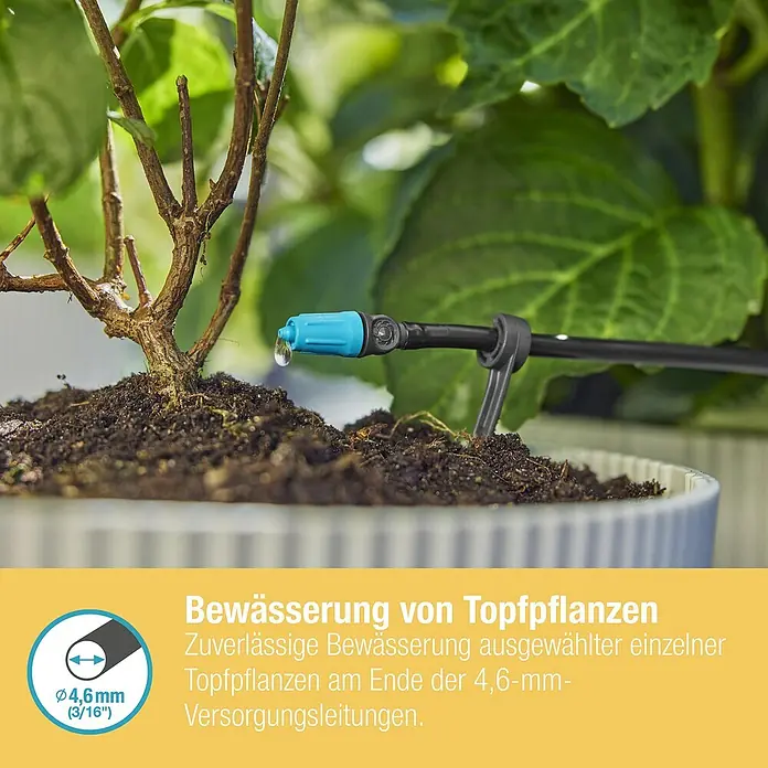 Gardena Micro-Drip Regulierbarer Endtropfer - 10 Stk., Max. Wasserdurchfluss: 15 l/h - Bewässerungssystem für Topfpflanzen. Zuverlässige Versorgung einzelner Pflanzen mit 4,6-mm-Leitungen für optimales Wachstum.