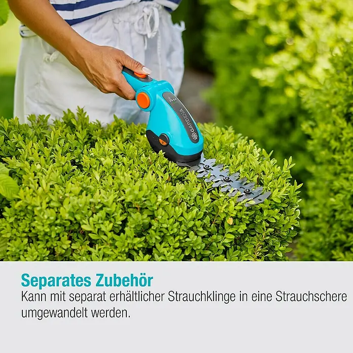 Gardena ComfortCut Akku-Grasschere Li Set - 3,6 V, 1 Akku, Schwertbreite: 8 cm - GARDENA Akku-Grasschere zum Schneiden von Gras und zum Trimmen von Büschen.