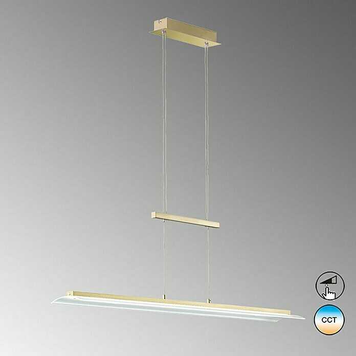 Fischer & Honsel LED-Pendelleuchte Roof (29 W, L x B x H: 115 x 14,5 x 151 cm, Messing, Mehrfarbig) | BAUHAUS