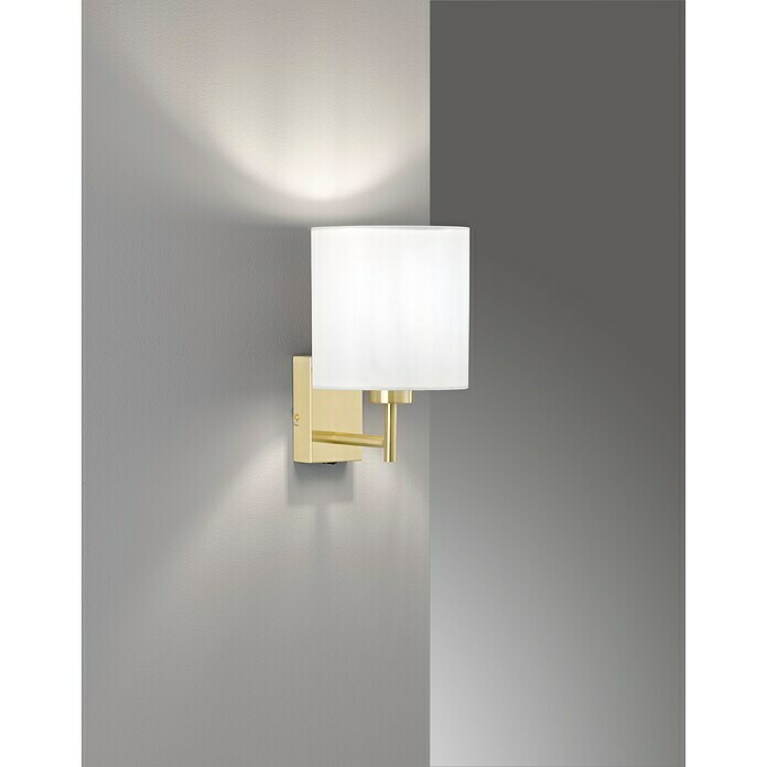 Fischer & Honsel Wandleuchte Dreamer (40 W, L x B x H: 20 x 16 x 24 cm, Messing, Weiß, E27, 1 Stk.)