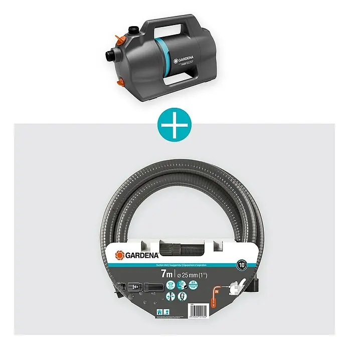Gardena Gartenpumpen-Set 4100 Silent Saugschlauch550 W, Max. Fördermenge: 4.100 l/h