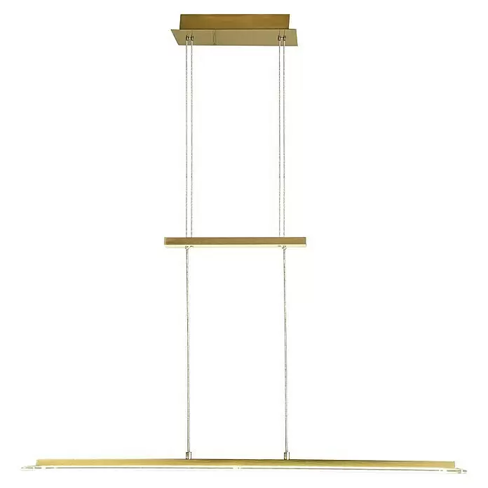 Fischer & Honsel LED-Pendelleuchte Tenso25 W, L x B x H: 100 x 9 x 150 cm, Messing, Mehrfarbig Front View