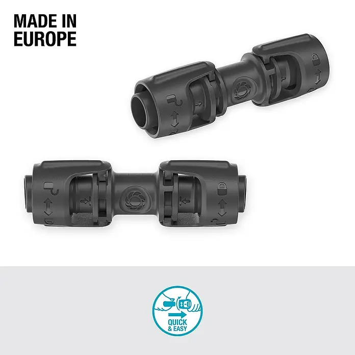 Gardena Micro-Drip Verbinder - Passend für: Gardena Verlegerohre, 1/2" x 13 mm, 3 Stk. - Druckverbinder: Robuster Verbinder für einfache Installation und sichere Verbindung. Ideal für verschiedene Anwendungen.