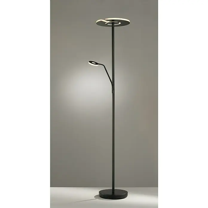 Fischer & Honsel Dent LED-Stehleuchte - 45 W, Höhe: 180 cm, Schwarz, Mehrfarbig, 2 Stk. - Elegante Stehlampe in Schwarz mit zwei Leuchten, die modernes Design und Funktionalität vereint für eine stilvolle Beleuchtung.