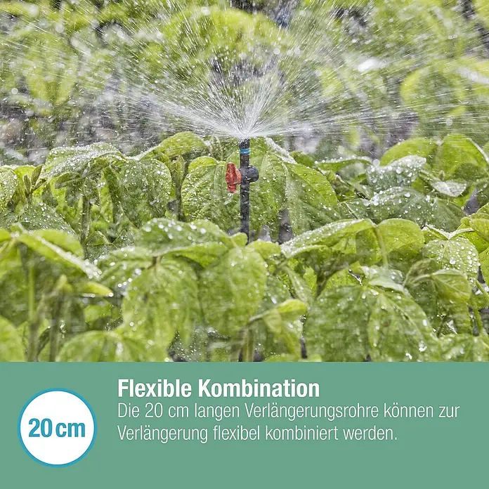 Gardena Micro-Drip Verlängerungsrohr für Sprühdosen - 5 Stk., Länge: 20 cm - Bewässerungssystem mit flexiblen 20 cm Verlängerungsrohren für die individuelle Anpassung im Garten.