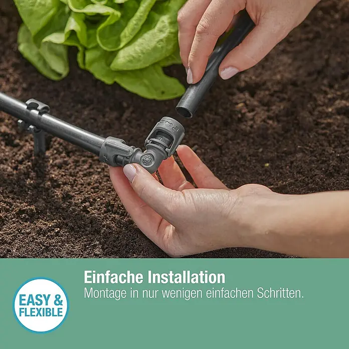 Gardena Micro-Drip Bewässerungs-Set Hochbeet/Beet Start-Set - 35 -tlg., Geeignet für: Reihenbewässerung, 35 Pflanzen - Installation eines Bewässerungssystems. Einfache Montage des Schlauchs mit dem Verbinder für eine effiziente Gartenbewässerung.