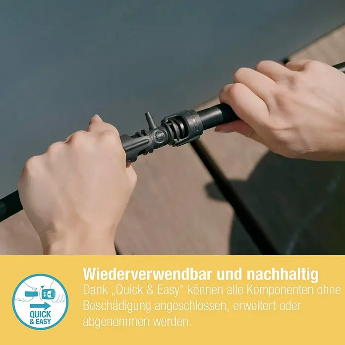 Gardena Micro-Drip Bewässerungs-Set Terrasse Start-Set - Passend für: Bis zu 30 Topfpflanzen - Wiederverwendbare Bewässerung: Dank „Quick & Easy“ können alle Komponenten ohne Beschädigung angeschlossen und abgenommen werden.